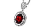 Allison Kaufman Garnet & Diamond Necklace in 14K White Gold, 2.12 ctw, alternate view
