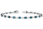 Allison Kaufman Blue Diamond Bracelet in 14K White Gold, 4.05 ctw