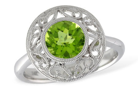 Allison Kaufman Peridot Ring in 14K White Gold, 1.30 ctw