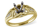 Allison Kaufman Diamond Engagement Ring Semi-Mount in 14K Yellow Gold, 0.07 ctw (L7439)