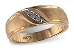 Allison Kaufman Diamond Men's Wedding Band in 10K Yellow Gold, 0.06 ctw