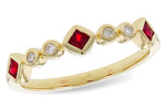 Allison Kaufman Ruby & Diamond Wedding Band in 14K Yellow Gold, 0.27 ctw
