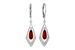 Allison Kaufman Garnet & Diamond Earrings in 14K White Gold, 1.28 ctw