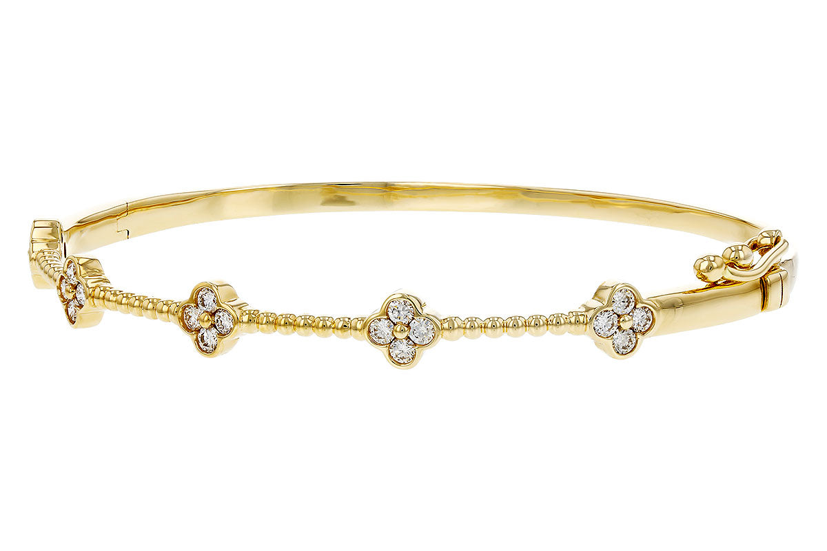 Allison Kaufman Diamond Bangle Bracelet in 14K Yellow Gold, 0.66 ctw, alternate view