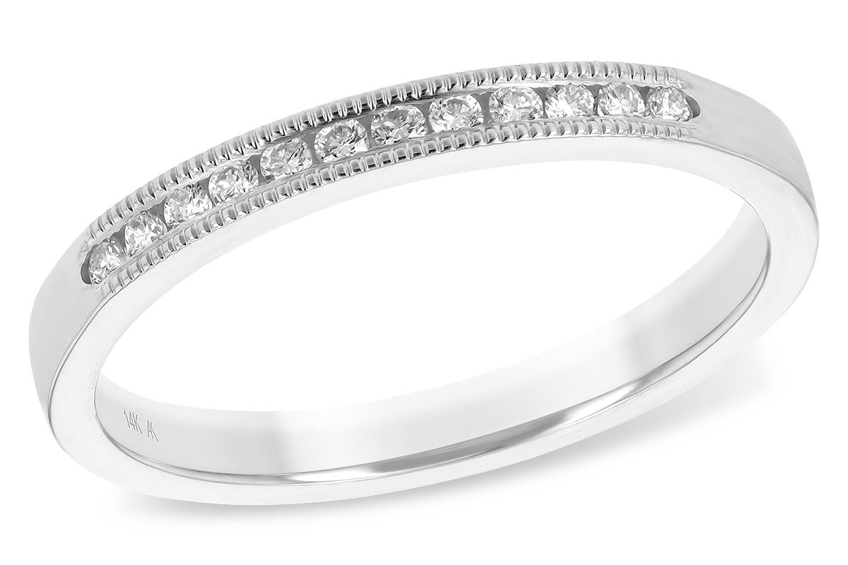 Allison Kaufman Diamond Wedding Band in 14K White Gold, 0.12 ctw (WR829-12)