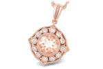 Allison Kaufman Morganite & Diamond Necklace in 14K Rose Gold, 1.13 ctw