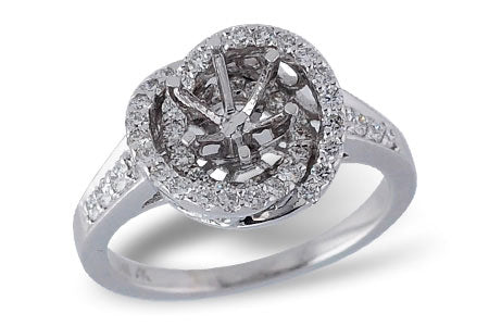 Allison Kaufman Diamond Engagement Ring Semi-Mount in 14K White Gold, 0.58 ctw (L7372)