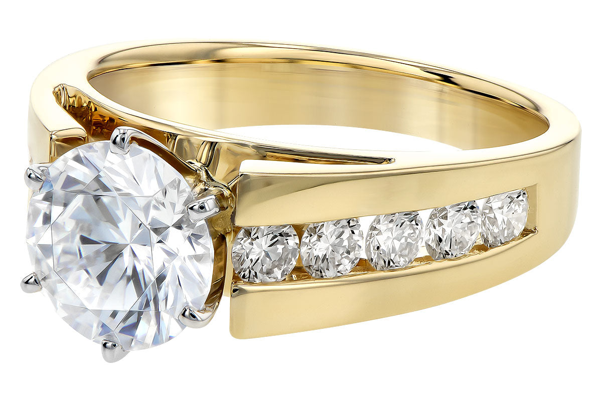 Allison Kaufman Diamond Engagement Ring Semi-Mount in 14K Yellow Gold, 0.76 ctw, alternate view