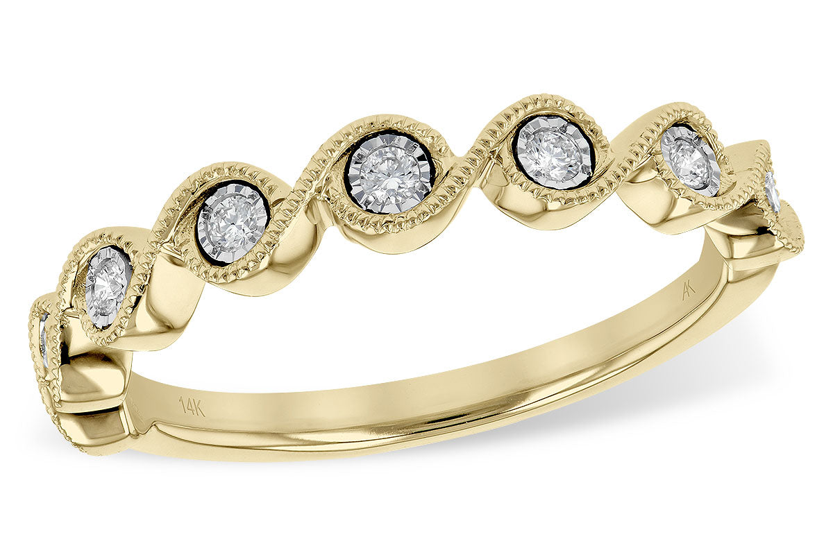 Allison Kaufman Diamond Wedding Band in 14K Yellow Gold, 0.11 ctw (W2334)