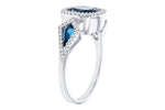 Allison Kaufman London Blue Topaz & Diamond Ring in 14K White Gold, 2.72 ctw, alternate view