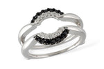 Allison Kaufman Black Diamond Ring Guard in 14K White Gold, 0.23 ctw