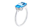 Allison Kaufman Blue Topaz & Diamond Ring in 14K White Gold, 2.92 ctw, alternate view