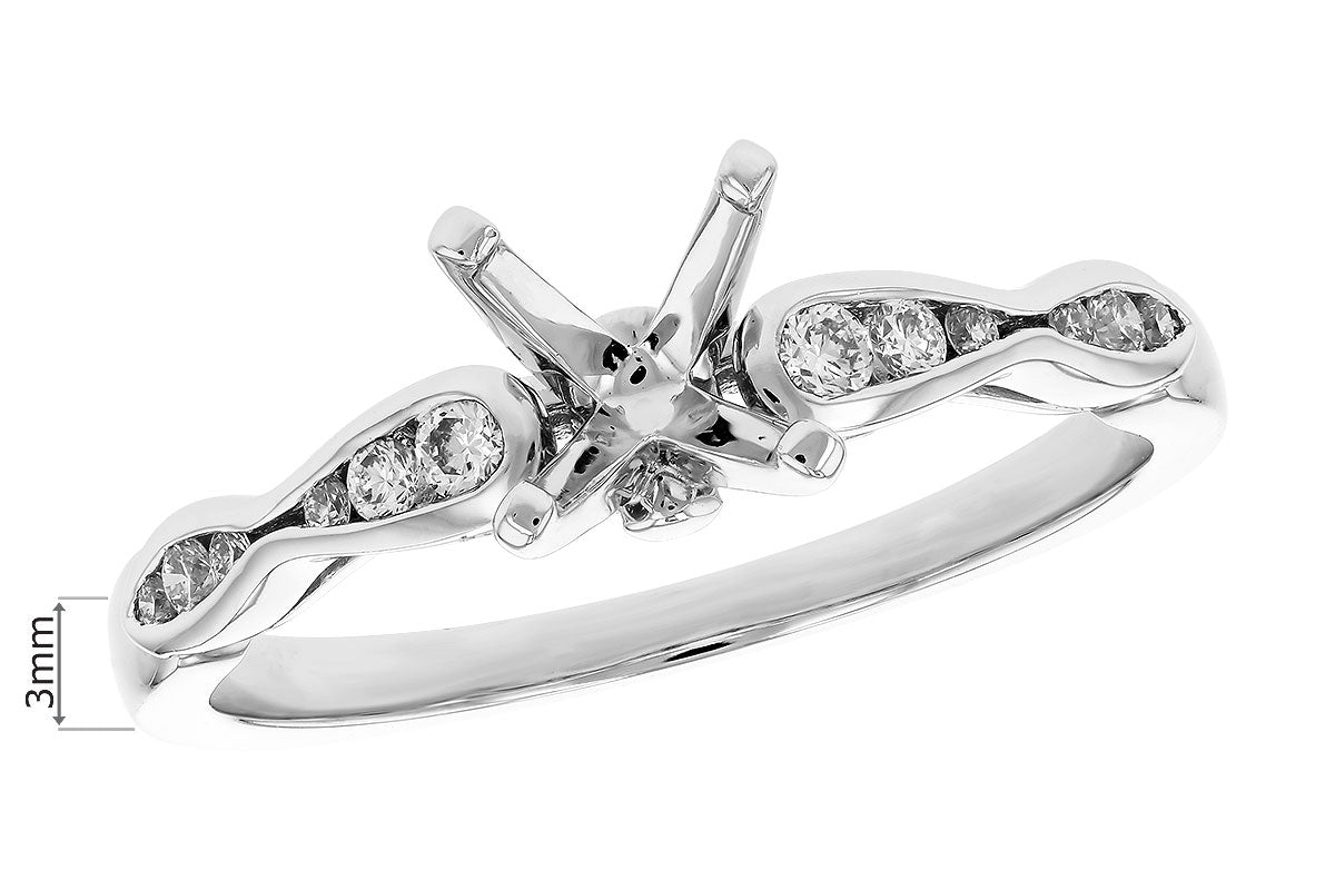 Allison Kaufman Diamond Engagement Ring Semi-Mount in 14K White Gold, 0.14 ctw (L7714), alternate view