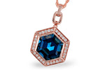 Allison Kaufman London Blue Topaz & Diamond Necklace in 14K Rose Gold, 3.55 ctw