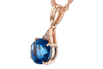 Allison Kaufman London Blue Topaz & Diamond Necklace in 14K Rose Gold, 1.61 ctw, alternate view