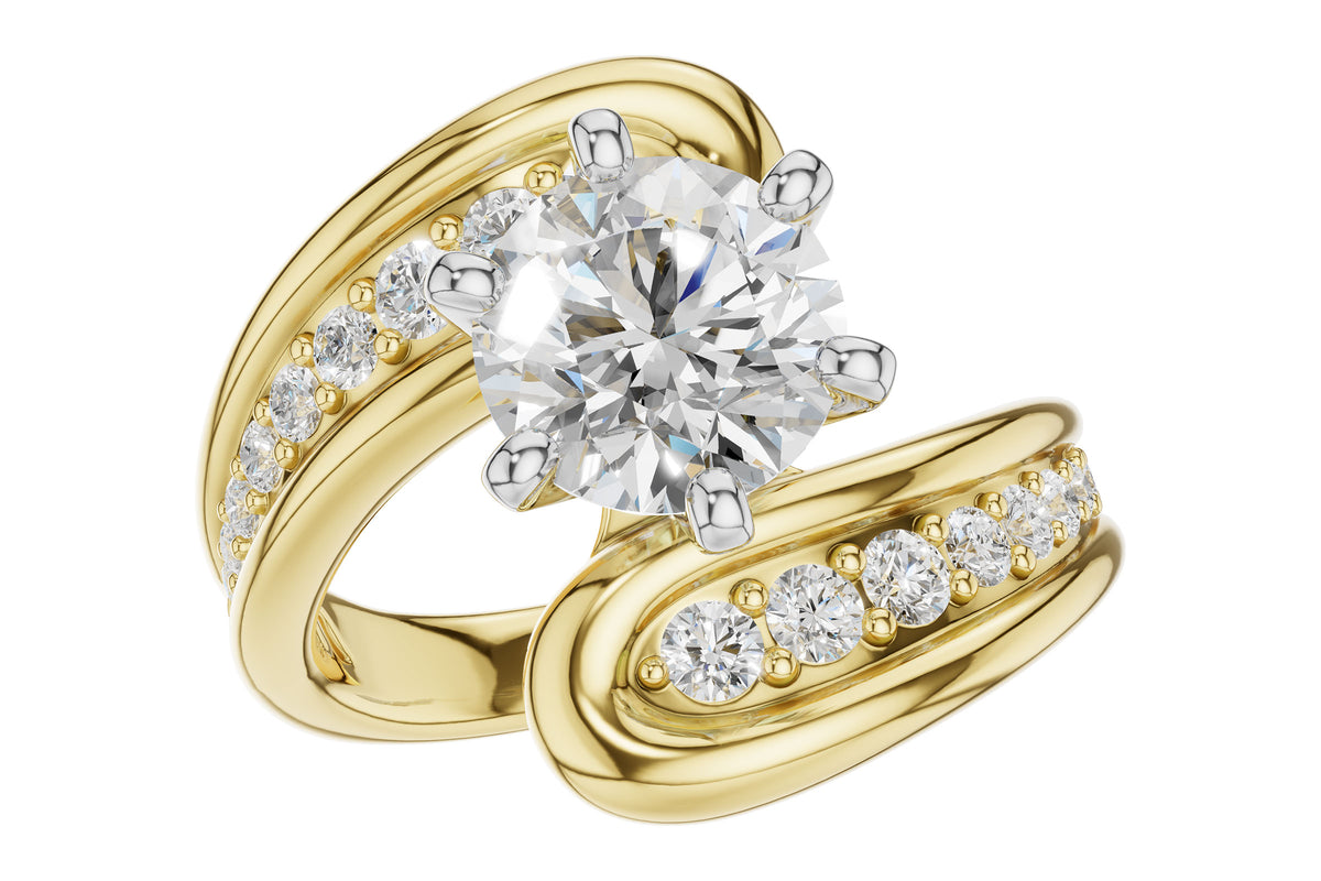 Allison Kaufman Diamond Engagement Ring Semi-Mount in 14K Yellow Gold, 0.50 ctw (L7953)