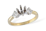 Allison Kaufman Diamond Engagement Ring Semi-Mount in 14K Yellow Gold, 0.40 ctw