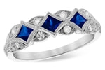 Allison Kaufman Sapphire & Diamond Wedding Band in 14K White Gold, 0.70 ctw