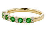 Allison Kaufman Emerald & Diamond Wedding Band in 14K Yellow Gold, 0.47 ctw, alternate view