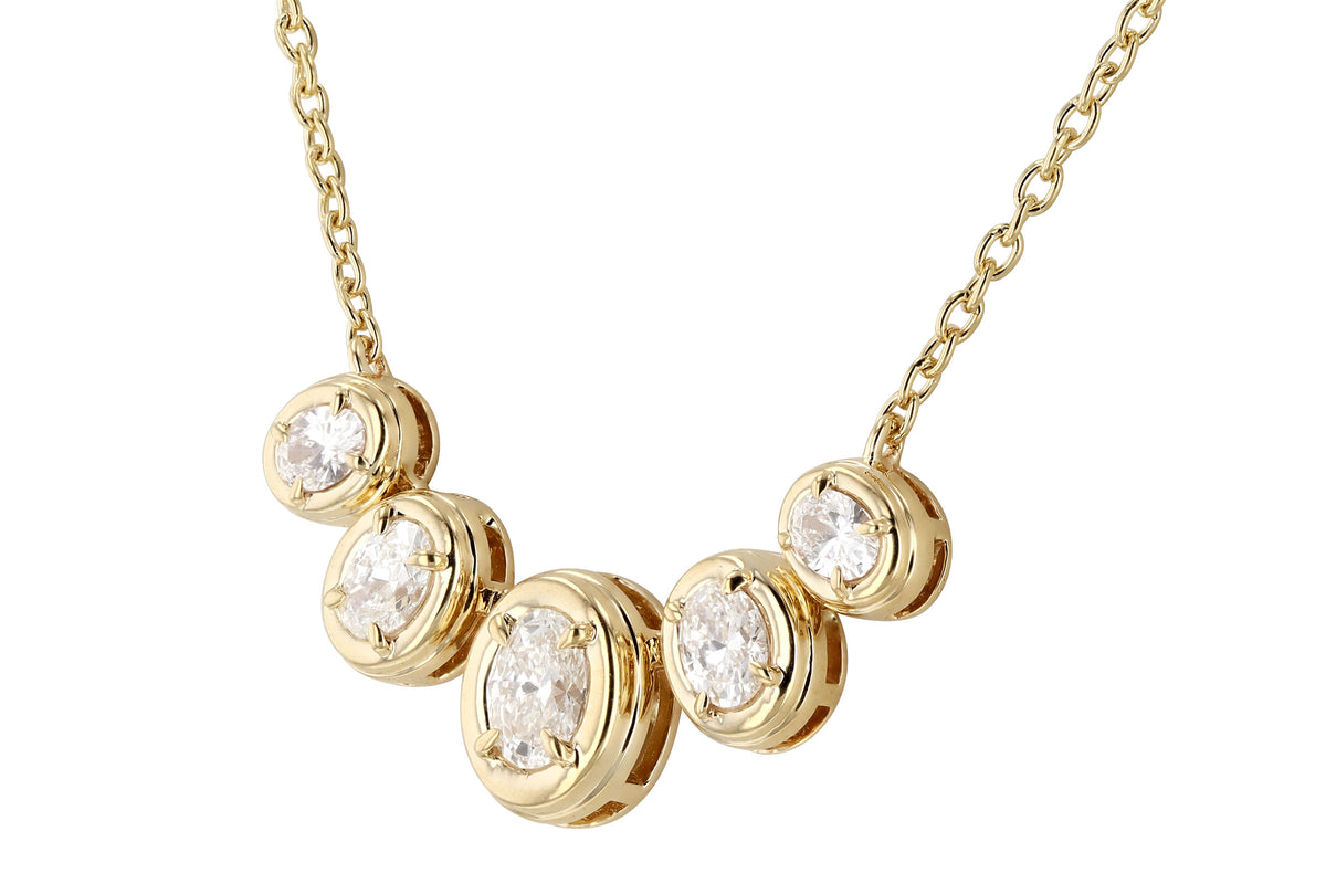 Allison Kaufman Fancy-Cut Diamond Necklace in 14K Yellow Gold, 0.85 ctw, alternate view