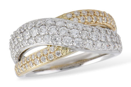 Allison Kaufman Diamond Wedding Band in 14K Two-Tone Gold, 1.23 ctw