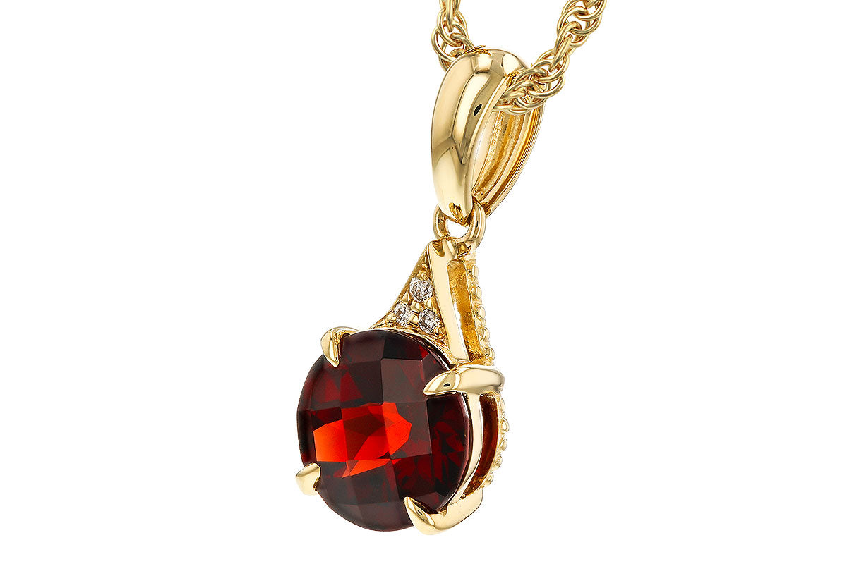 Allison Kaufman Garnet & Diamond Necklace in 14K Yellow Gold, 1.47 ctw, alternate view