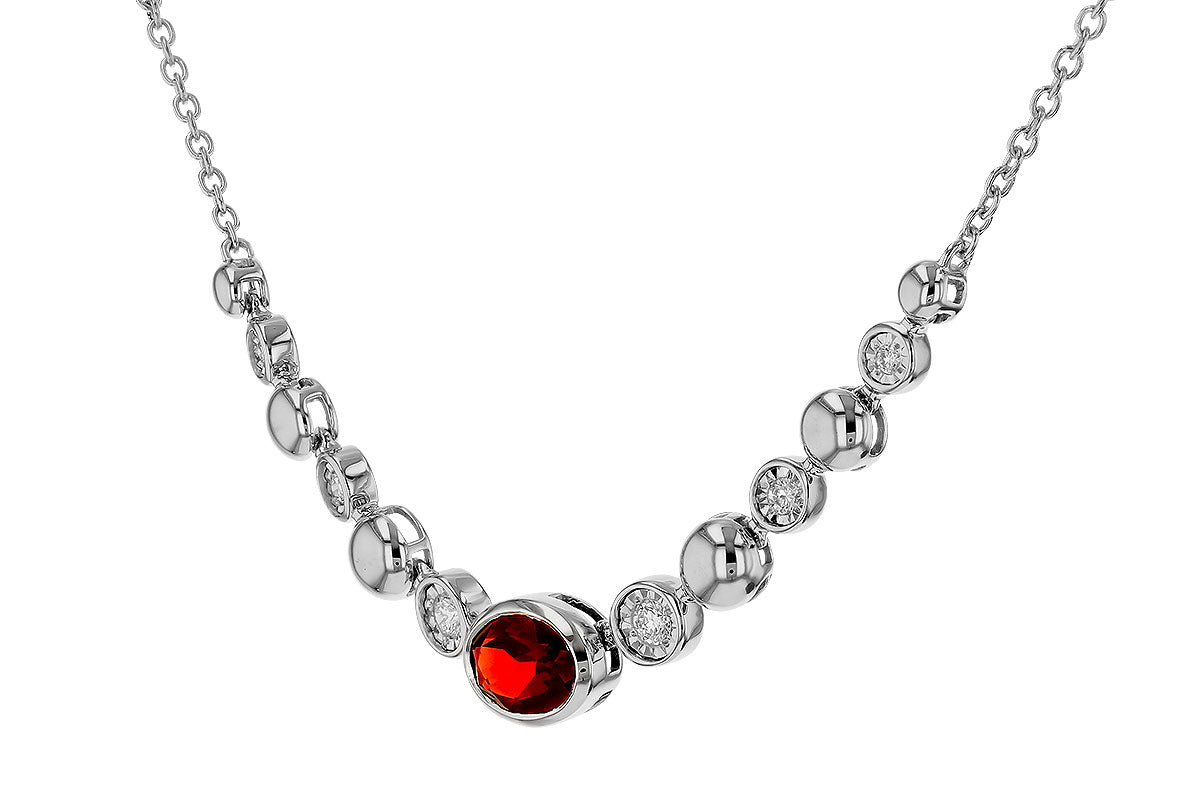 Allison Kaufman Garnet & Diamond Necklace in 14K White Gold, 1.00 ctw, alternate view