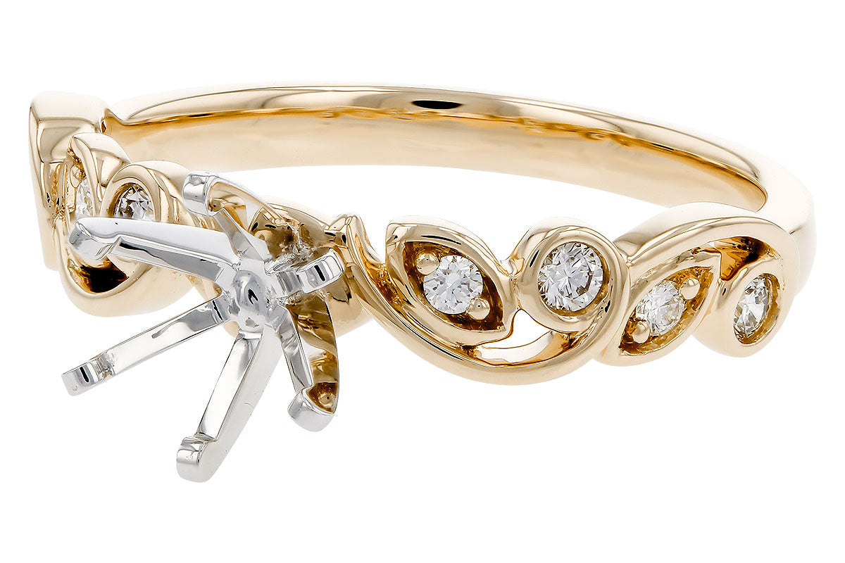 Allison Kaufman Diamond Engagement Ring Semi-Mount in 14K Yellow Gold, 0.16 ctw (L7889), alternate view