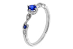 Allison Kaufman Sapphire & Diamond Ring in 14K White Gold, 0.34 ctw, alternate view