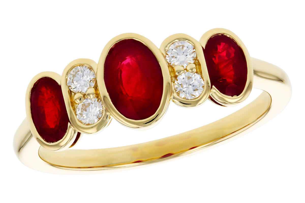 Allison Kaufman Ruby & Diamond Ring in 14K Yellow Gold, 1.29 ctw