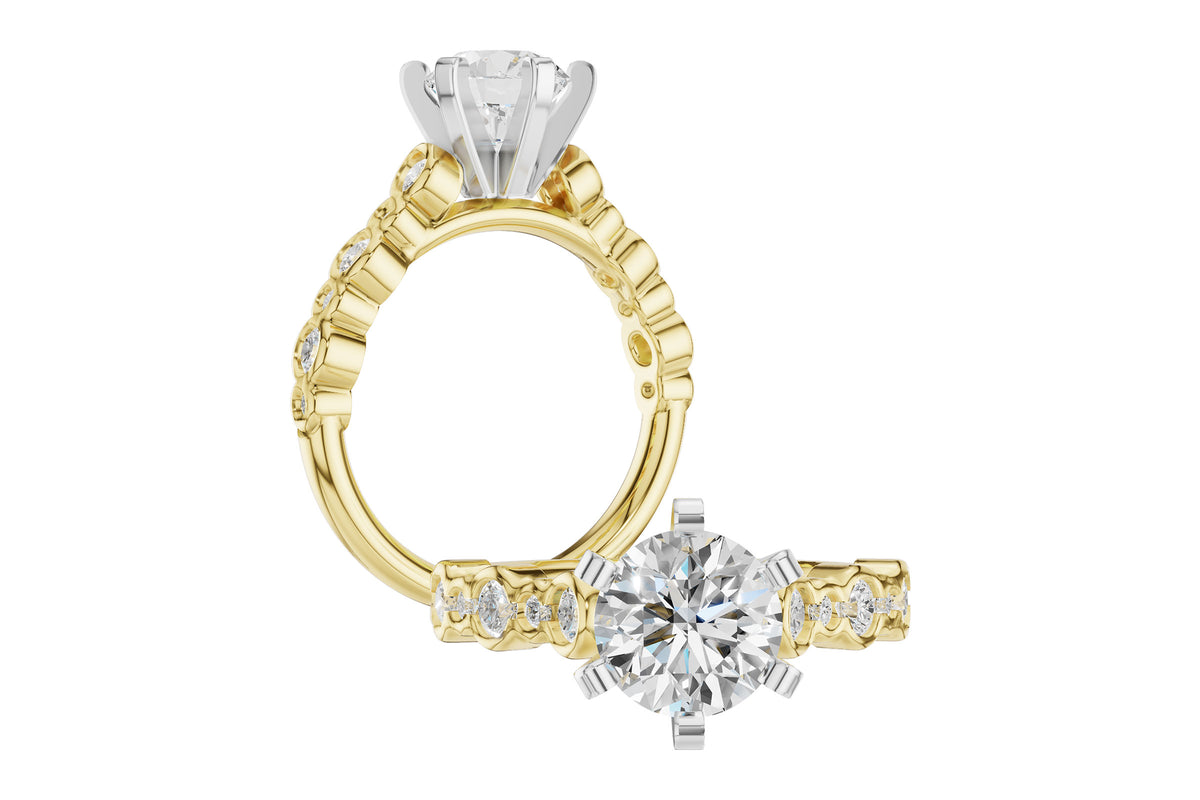 Allison Kaufman Diamond Engagement Ring Semi-Mount in 14K Yellow Gold, 0.50 ctw (L7921), alternate view