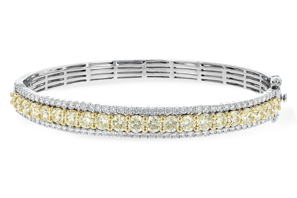 Allison Kaufman Yellow Diamond Bangle Bracelet in 14K Two-Tone Gold, 5.63 ctw