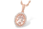 Allison Kaufman Morganite & Diamond Necklace in 14K Rose Gold, 1.14 ctw