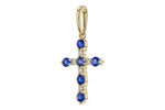 Allison Kaufman Sapphire & Diamond Pendant in 14K Yellow Gold, 0.42 ctw, alternate view