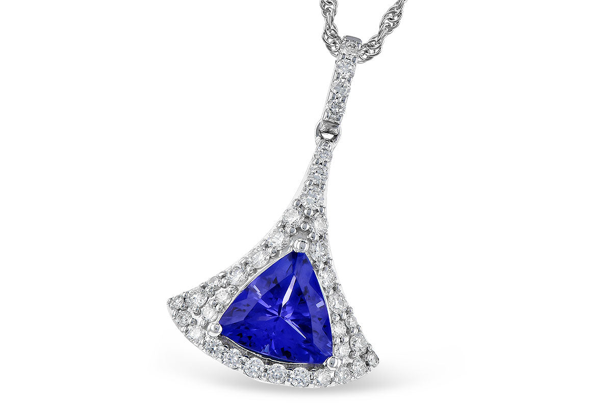 Allison Kaufman Tanzanite & Diamond Necklace in 14K White Gold, 1.80 ctw (N8220)