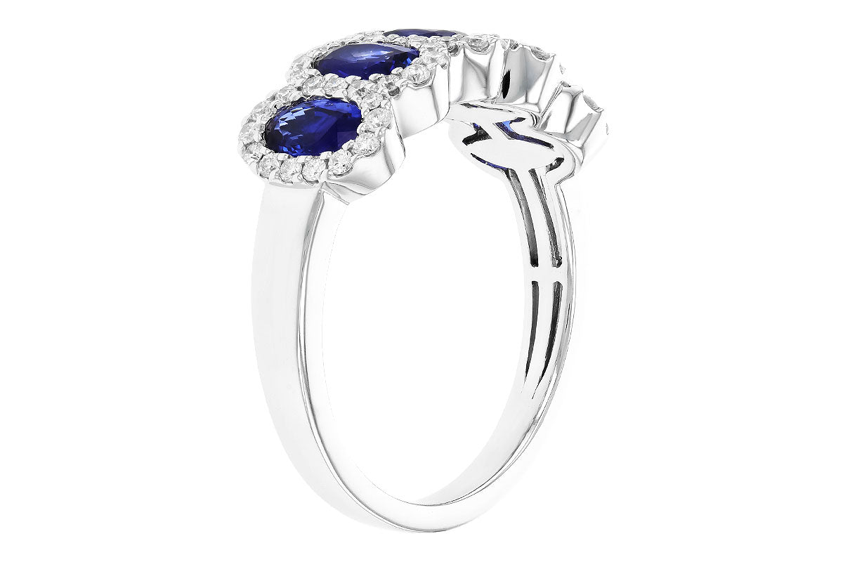 Allison Kaufman Sapphire & Diamond Wedding Band in 14K White Gold, 1.90 ctw (W2578), alternate view
