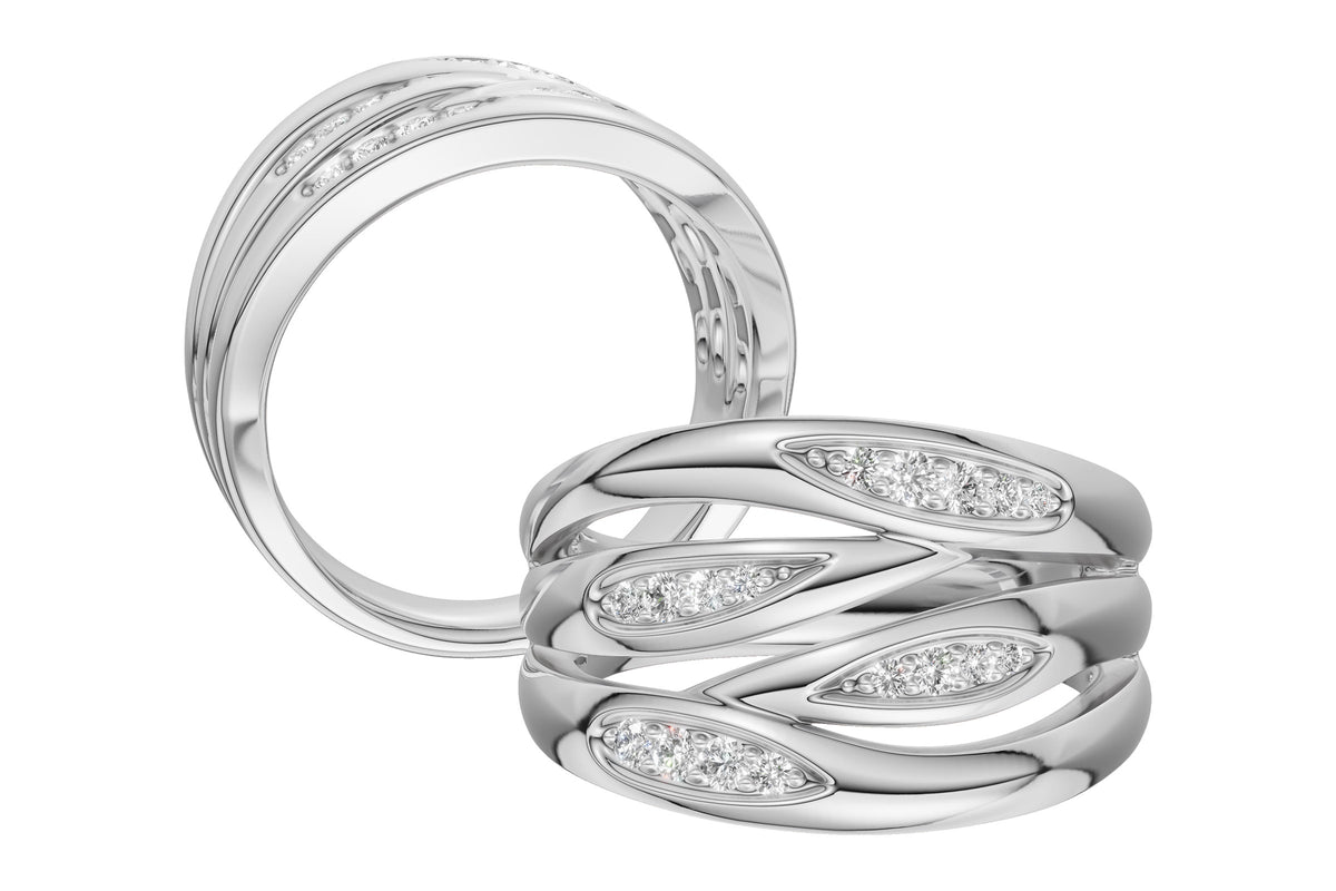 Allison Kaufman Diamond Wedding Band in 14K White Gold, 0.16 ctw (W2736), alternate view