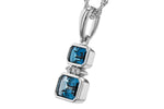 Allison Kaufman London Blue Topaz & Diamond Necklace in 14K White Gold, 0.98 ctw, alternate view