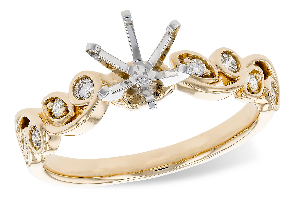 Allison Kaufman Diamond Engagement Ring Semi-Mount in 14K Yellow Gold, 0.16 ctw (L7889)