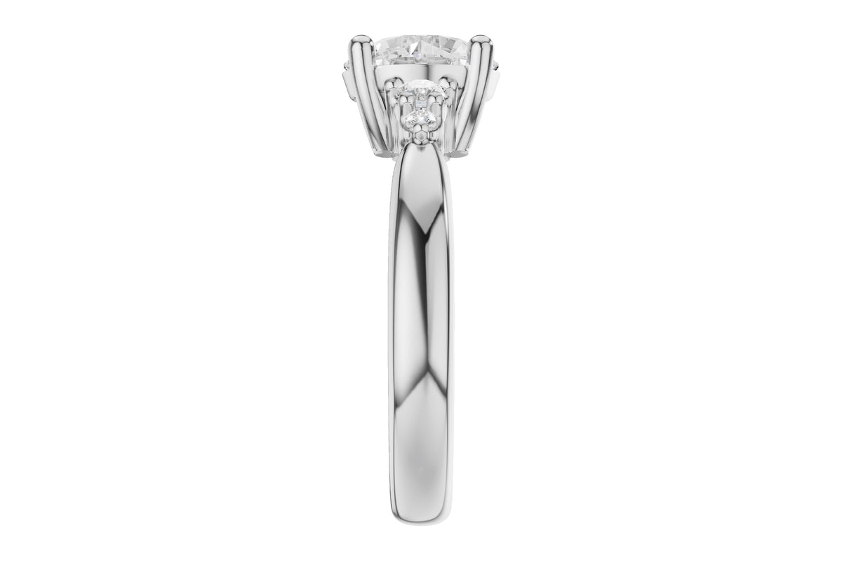 Allison Kaufman Diamond Engagement Ring Semi-Mount in 14K White Gold, 0.16 ctw (L7918), alternate view
