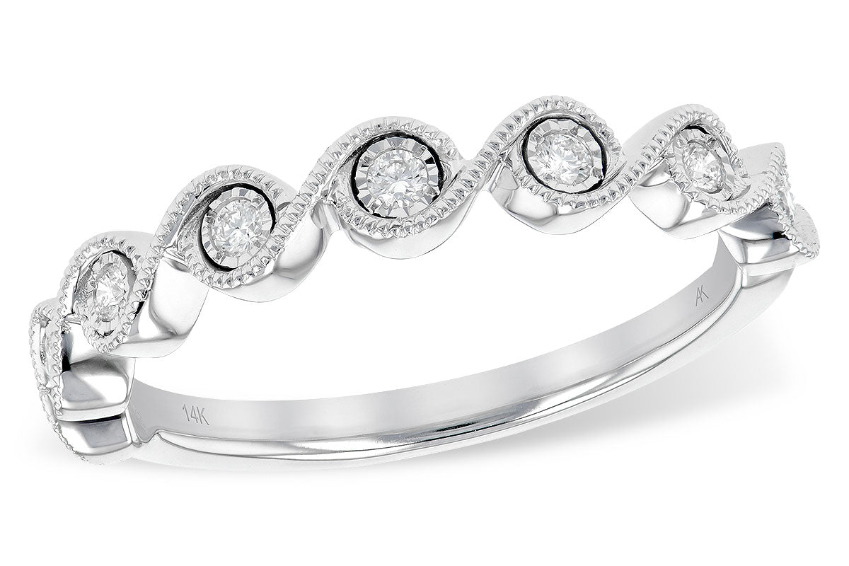 Allison Kaufman Diamond Wedding Band in 14K White Gold, 0.11 ctw (W2334)