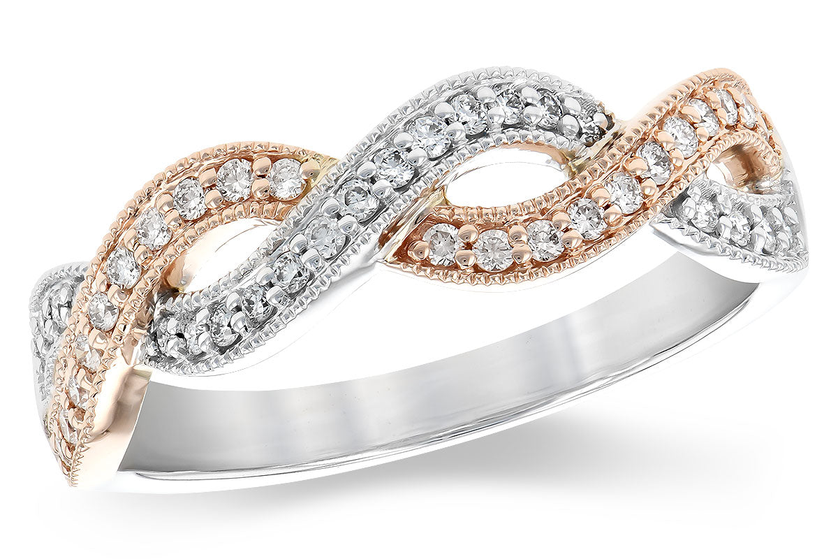 Allison Kaufman Diamond Wedding Band in 14K Rose & White Gold, 0.25 ctw (WR837-25)