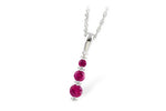 Allison Kaufman Ruby & Diamond Necklace in 14K White Gold, 0.60 ctw