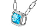 Allison Kaufman Blue Topaz Necklace in 14K White Gold, 1.20 ctw, alternate view