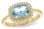 Allison Kaufman Aquamarine & Diamond Ring in 14K Yellow Gold, 1.10 ctw