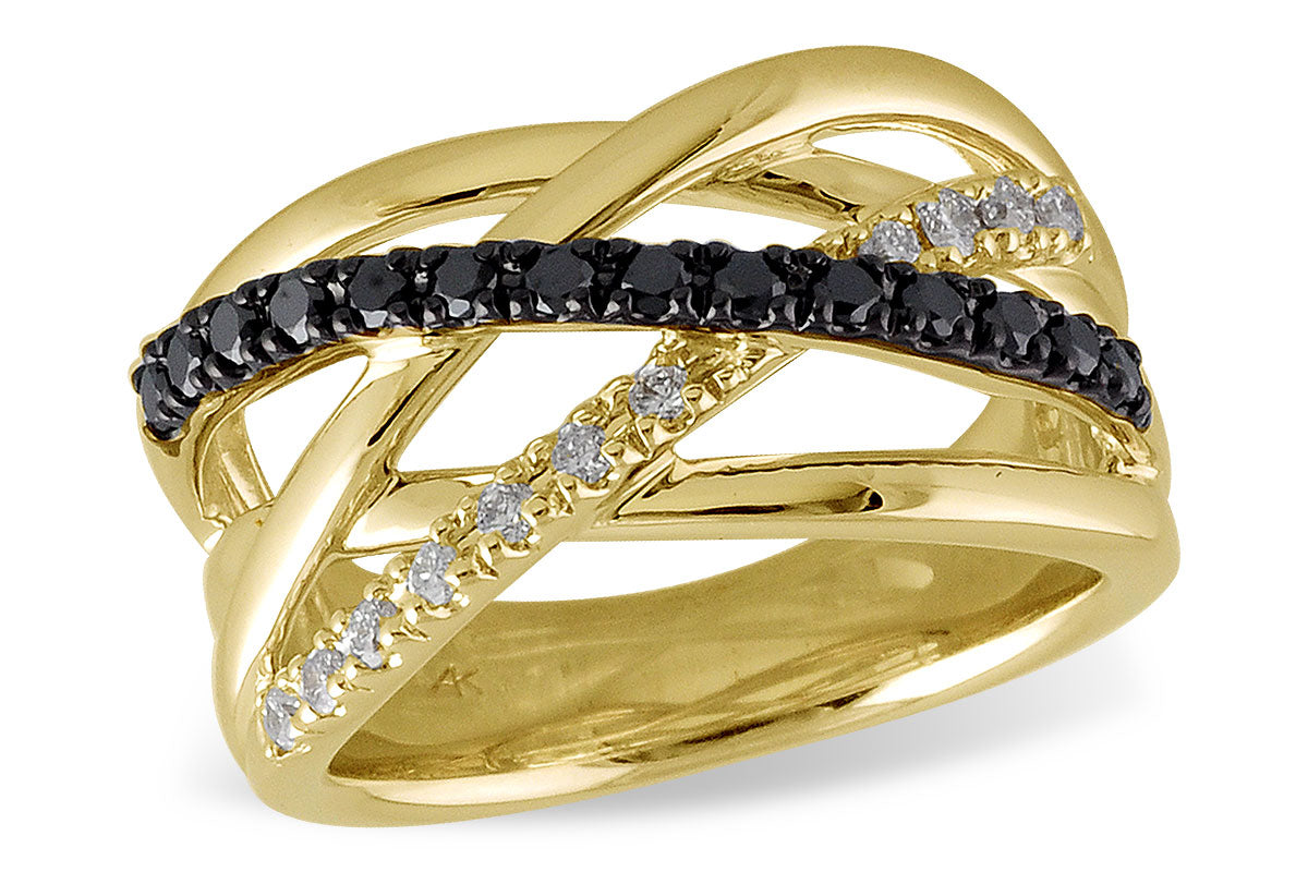 Allison Kaufman Black Diamond Wedding Band in 14K Yellow Gold, 0.41 ctw