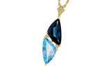 Allison Kaufman Blue Topaz & Diamond Necklace in 14K Yellow Gold, 6.97 ctw