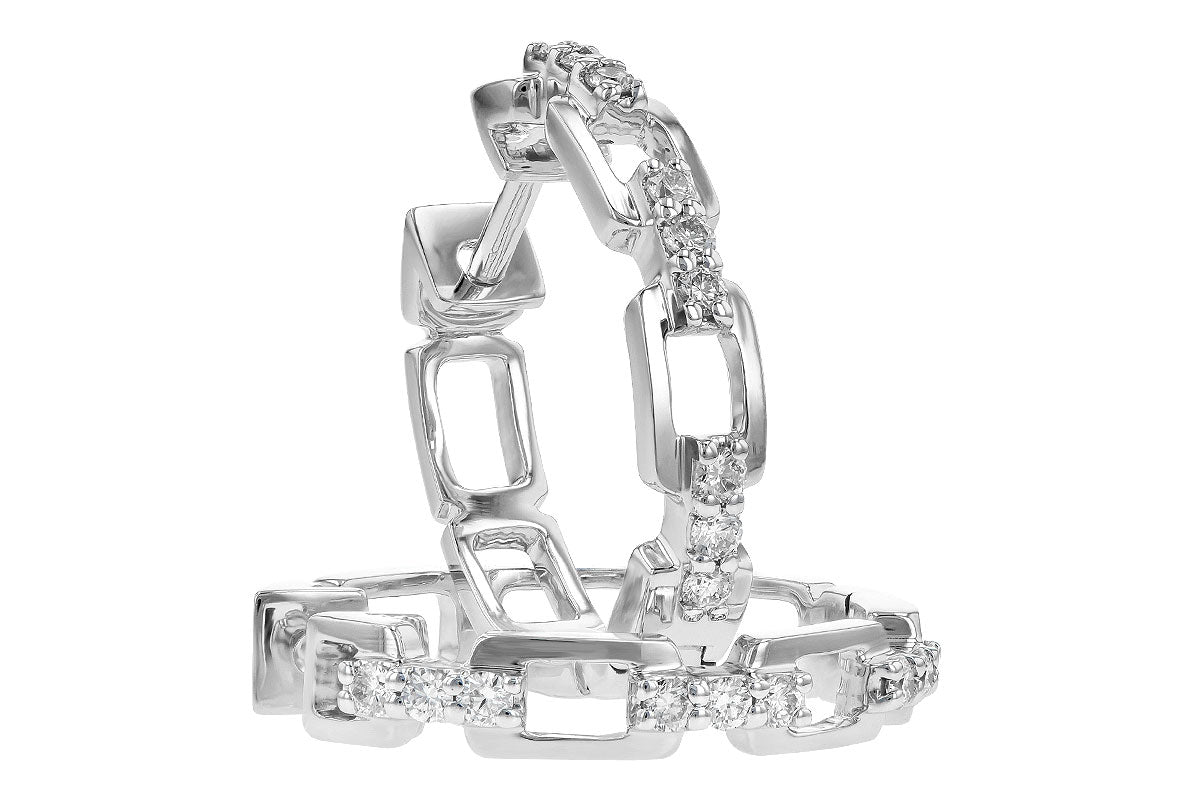 Allison Kaufman Diamond Earrings in 14K White Gold, 0.25 ctw (E1992), alternate view