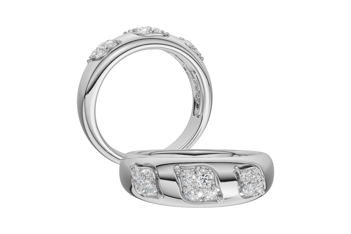 Allison Kaufman Diamond Wedding Band in 14K White Gold, 0.25 ctw (W2740), alternate view
