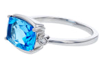 Allison Kaufman Blue Topaz & Diamond Ring in 14K White Gold, 2.92 ctw, alternate view